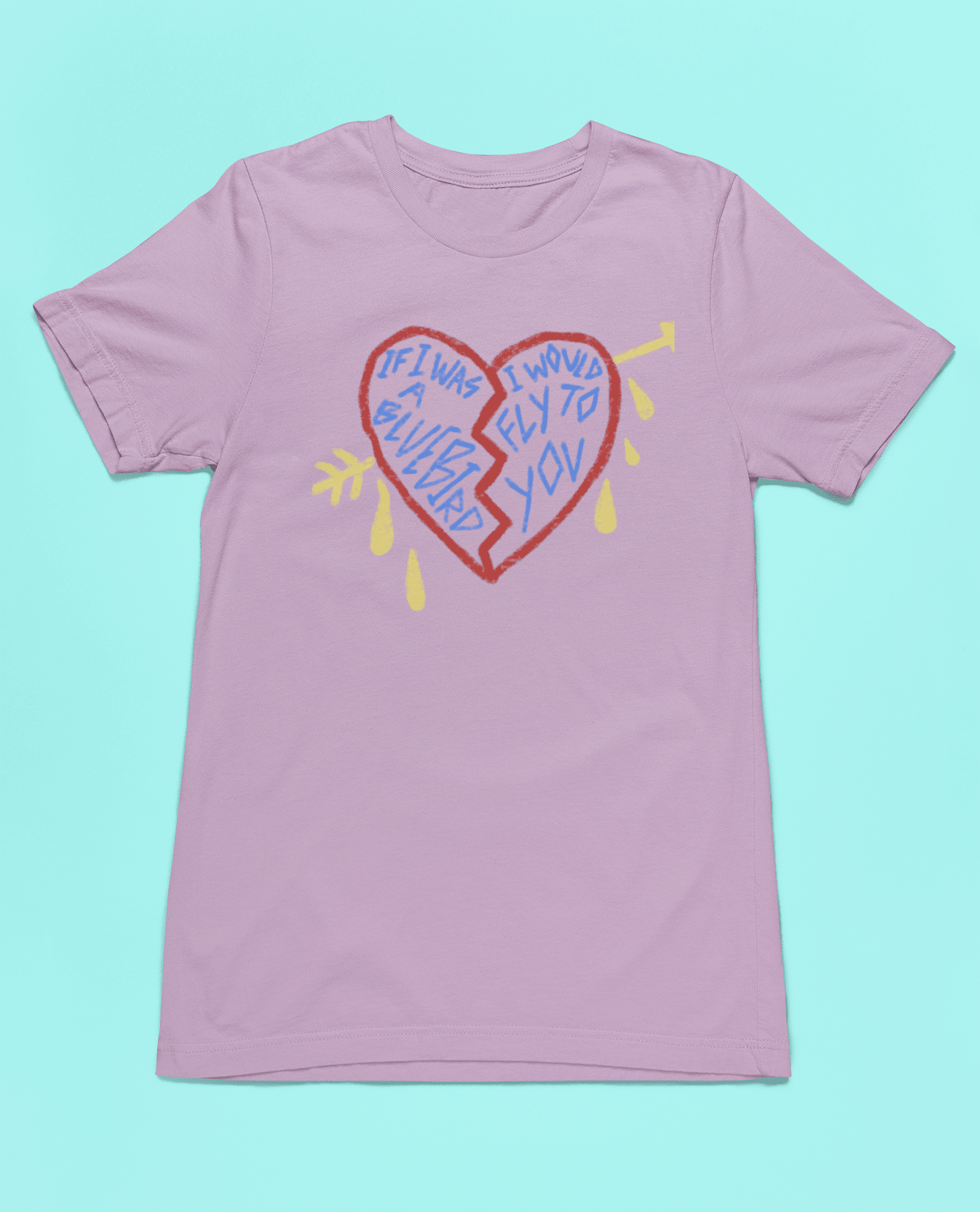 Harry Styles Merch: BlueBird Heart Tee tshirts xs Lilac